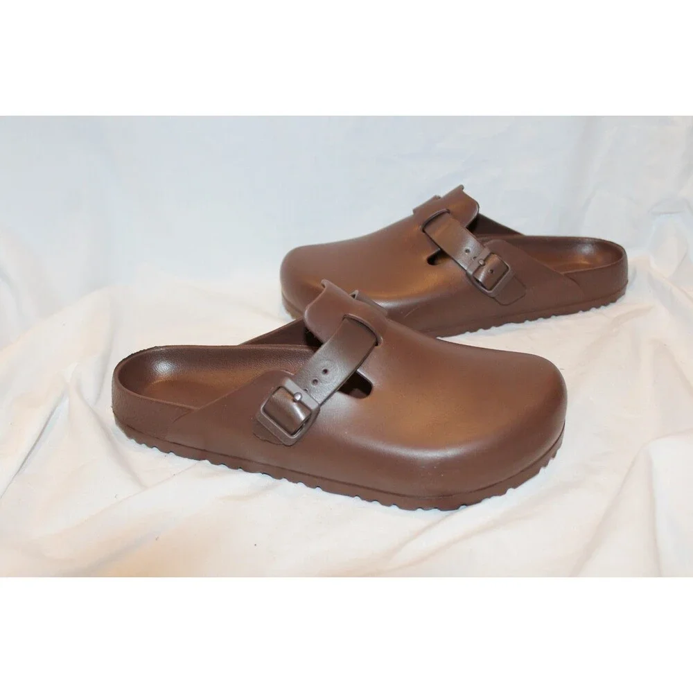 Birkenstock Men Boston Essentials EVA Sandals BROWN NIB EU 45 REG US 12 - Picture 2 of 6